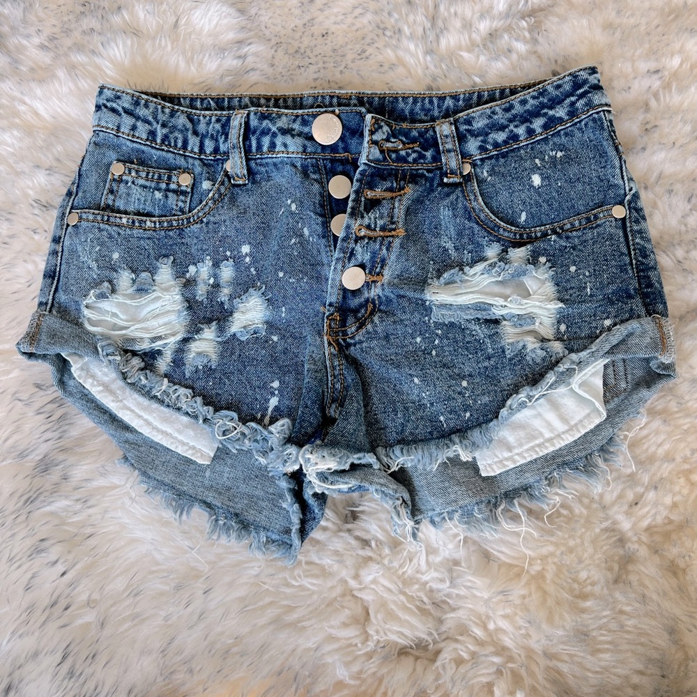 High waisted jean shorts